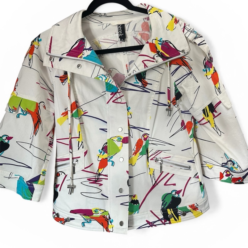 Berek - Vintage White Jacket with Multicolor Birds *Rare